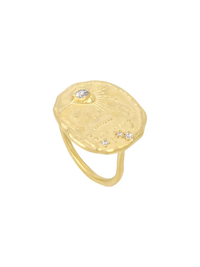Madame M Ring in White Zircons/Gold