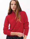 Jada Brushed Cashmere Cardigan in Red