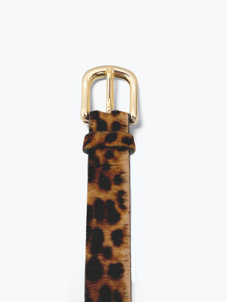 Rebecca Hair Calf Belt in Leopard