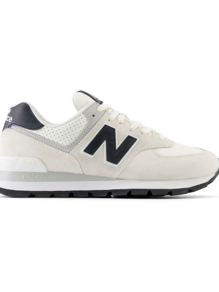 New Balance 574 Rugged Sneaker in White/Black