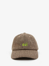 Neon Oui Wool Baseball Hat in Taupe