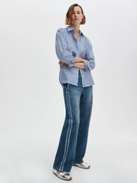 Miramar Terry Wide-Leg Track Pants in Carnation Stripe