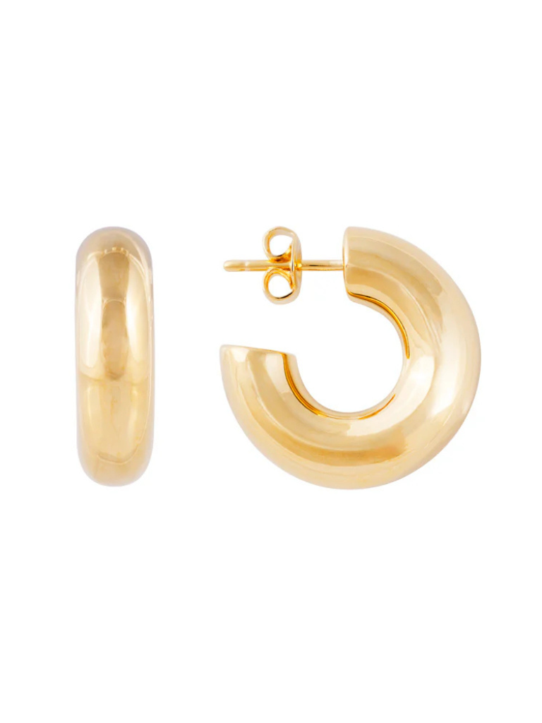 Bold Gold Midi Hoops in Gold