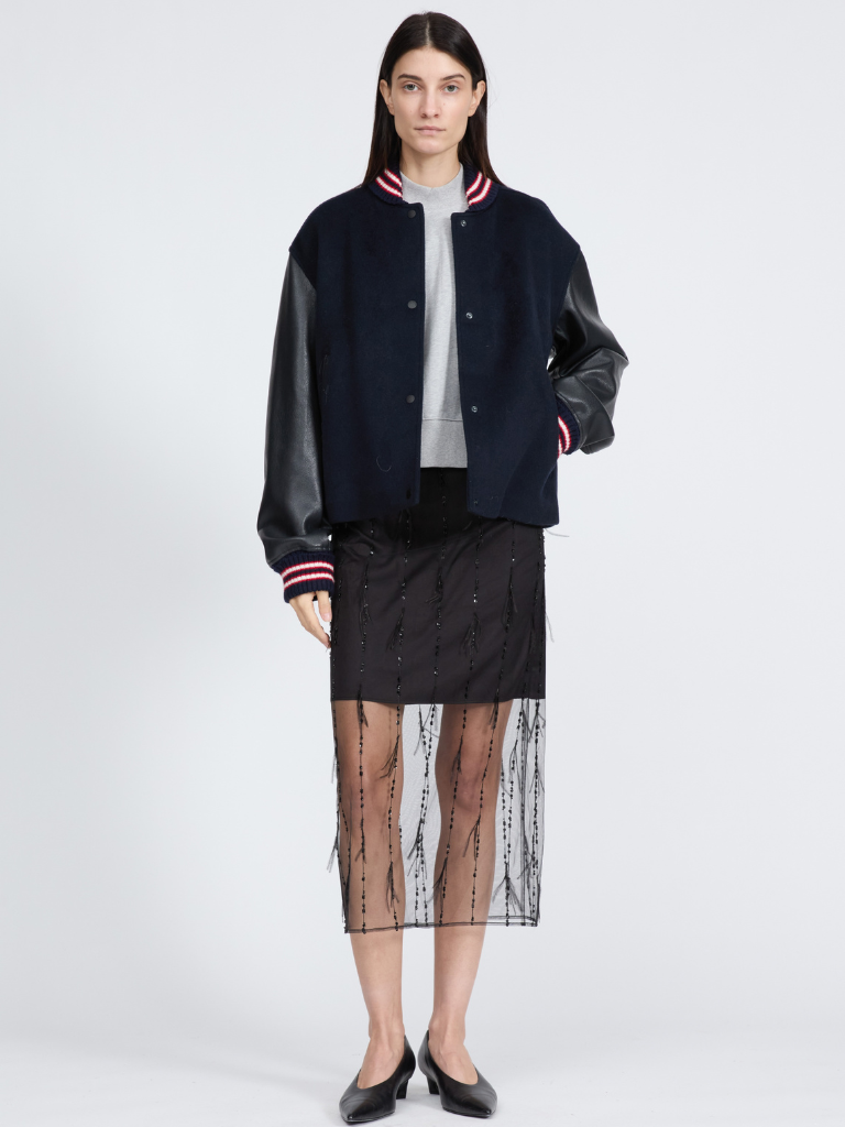 Geena Feather Skirt in Black