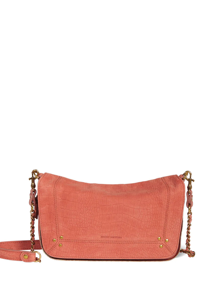 Bobi S Shoulder Bag in Terracotta Croco Cowskin