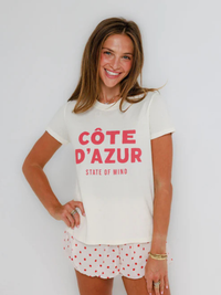 Cote d'azur State of Mind Tee in White