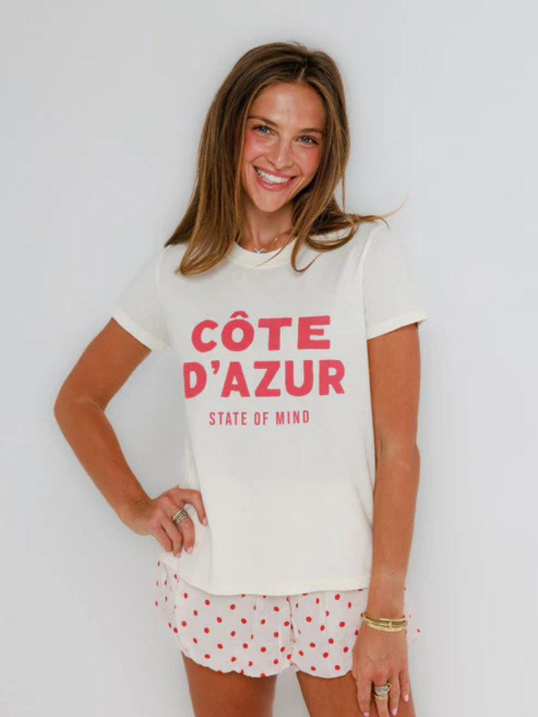 Cote d'azur State of Mind Tee in White