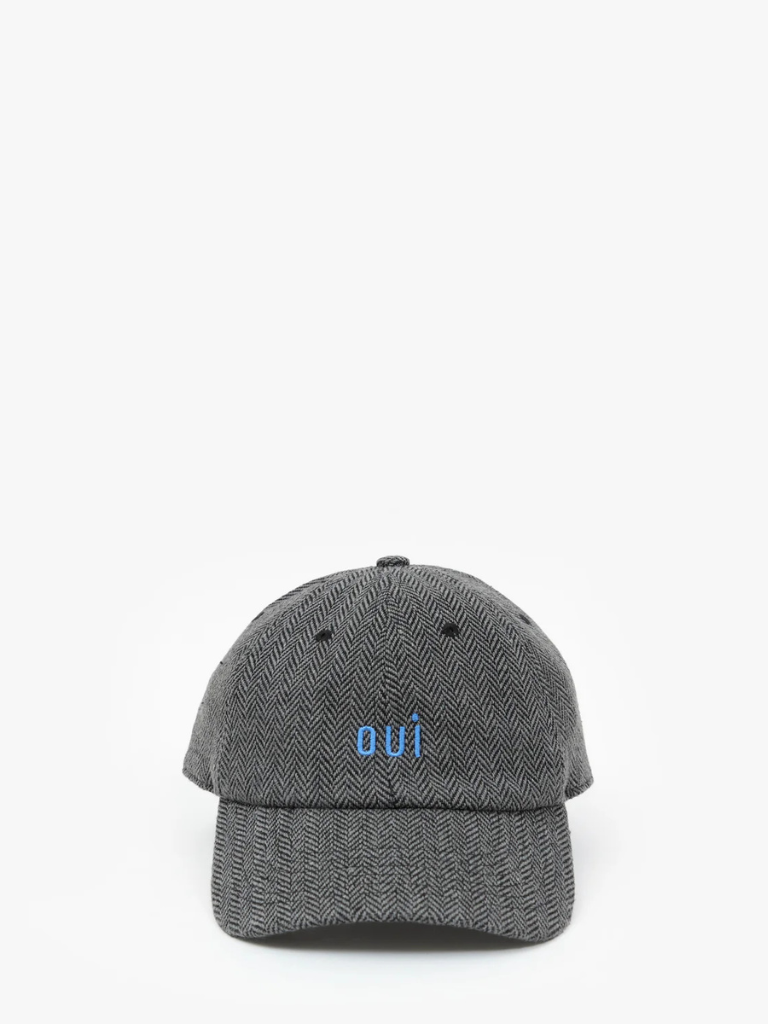 Oui Baseball Hat in Black/Cream