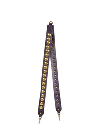 Leather Studded Strap in Noir/Brass