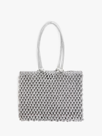 Sandy Woven Tote in Silver