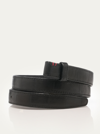 Baby Embossed Leather Belt in Black