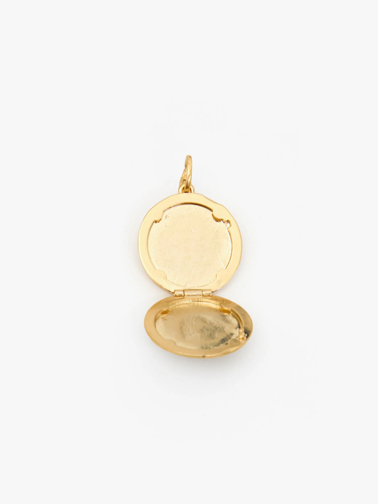 Horseshoe Enamel Locket in Black