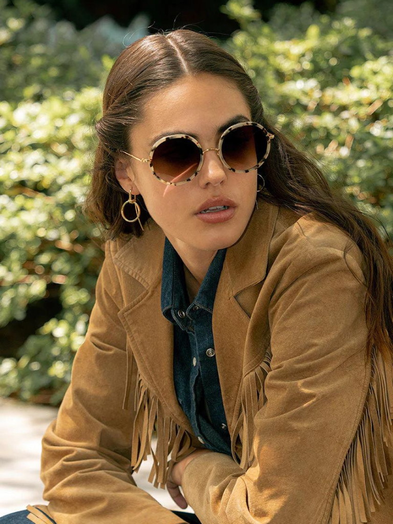 Luisa Sunglasses in Matte Oyster 18k