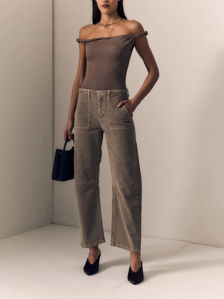Corduroy Utility Soft Barrel in Soft Taupe