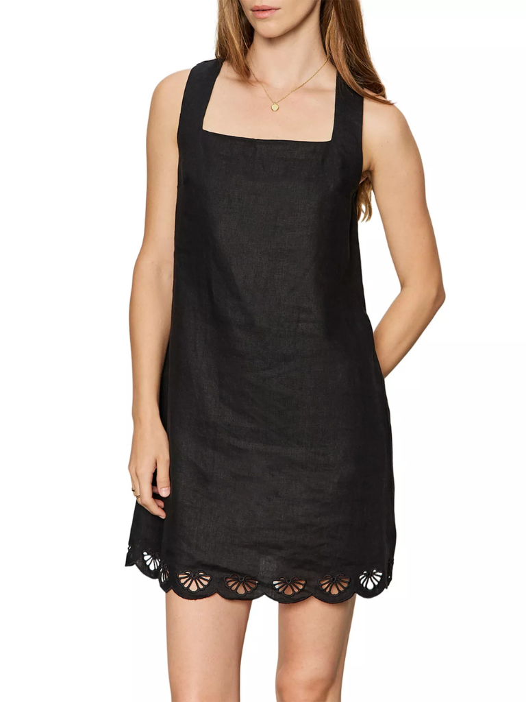 Almost There Linen Dress in Black
