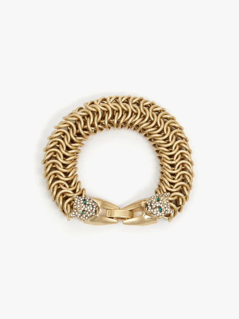 Panther Chain Statement Bracelet in Vintage Gold