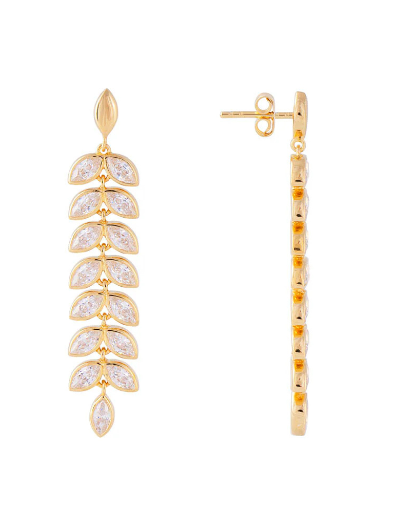 Marquise Cocktail Earrings in Gold