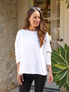 Anna Long-Sleeve Capelet in White