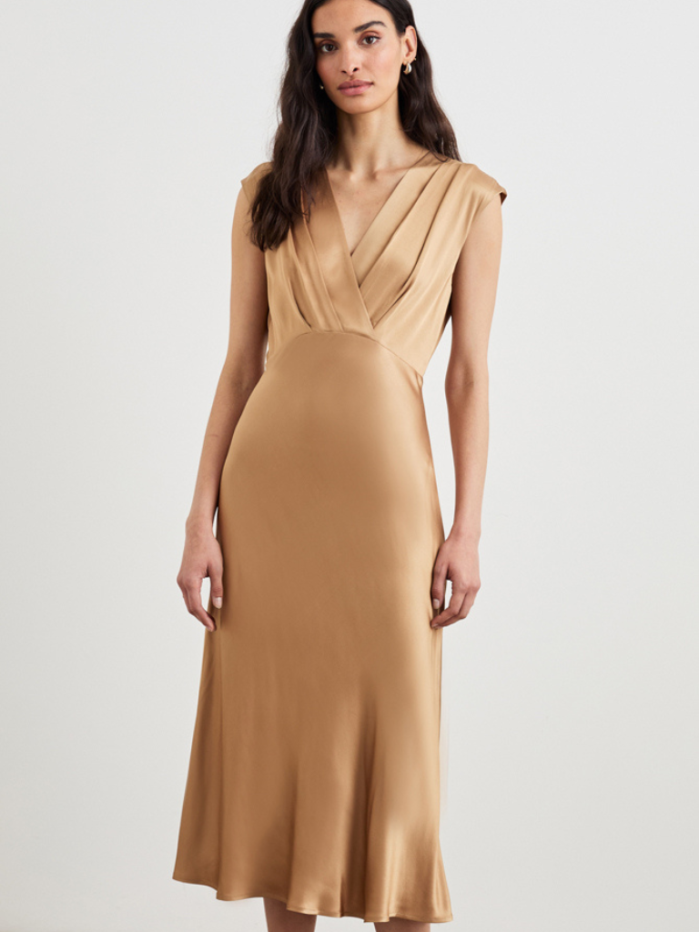 Odella Mid-Length Dress in Camel