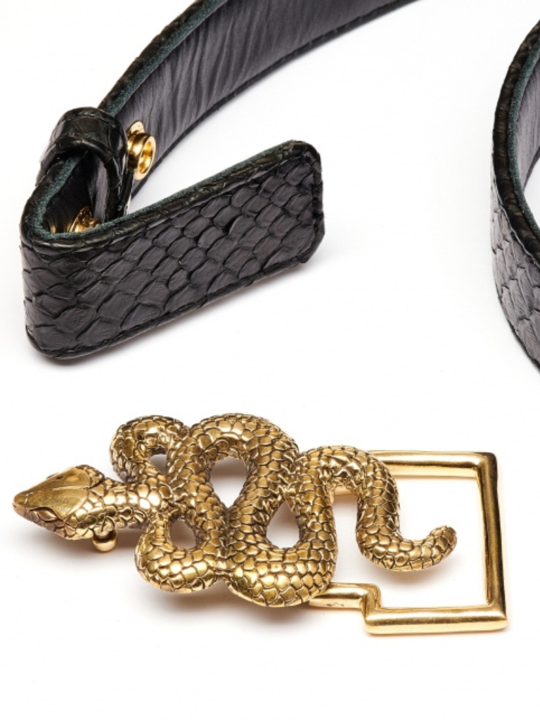 Serpent Belt Buckle in Gold