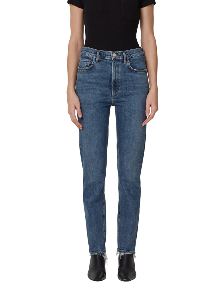 High Rise Stovepipe Jean in Captivate