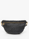 Grande Fanny Pack in Black Woven Zig-Zag