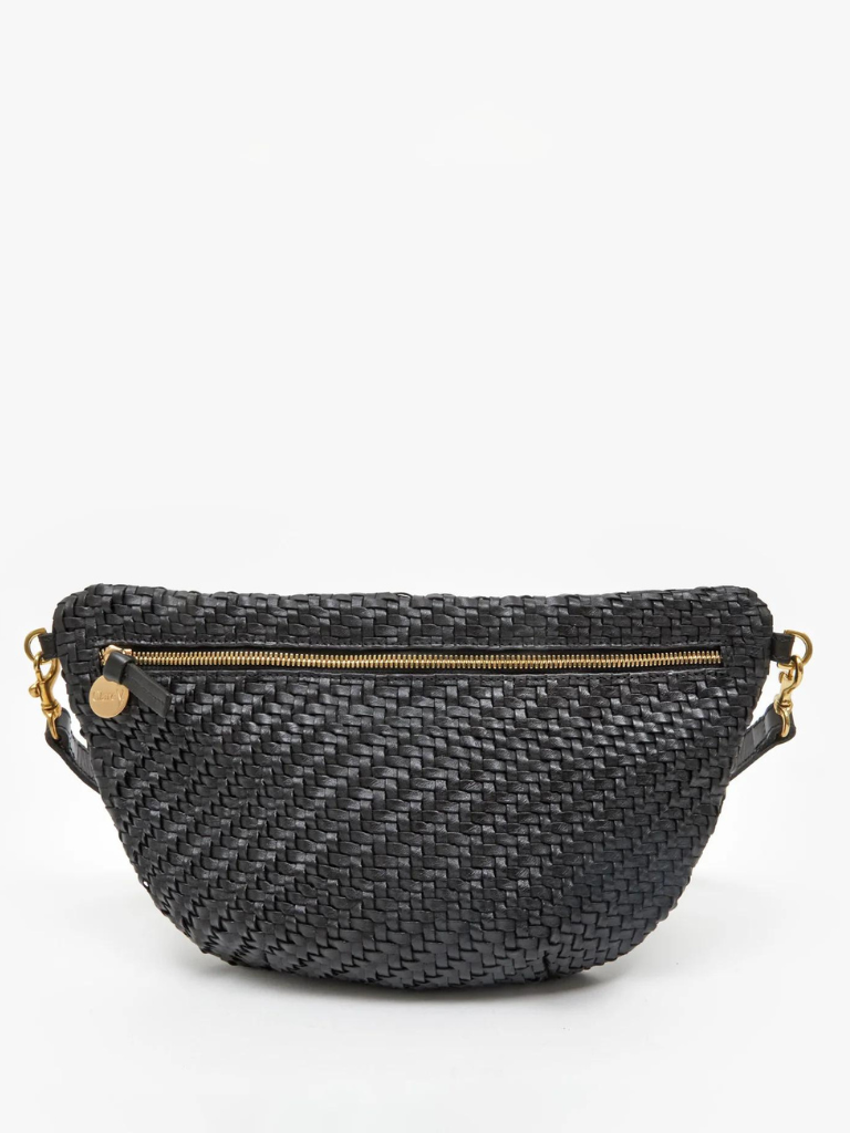 Grande Fanny Pack in Black Woven Zig-Zag