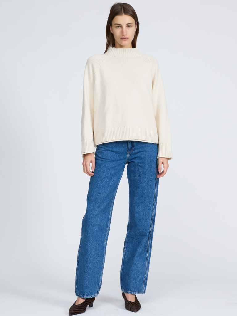 Hazel Roll-Neck Sweater in Ivory