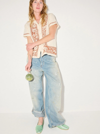 Jada Woven Ballet Flat in Mint Metallic