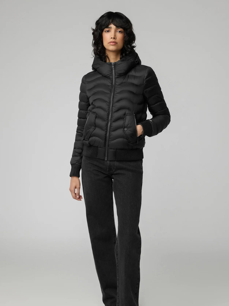 Senna-V Sustainable Lightweight Down Bomber With Hood in Black