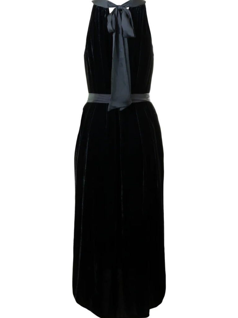 Maren Velvet Dress in Navy
