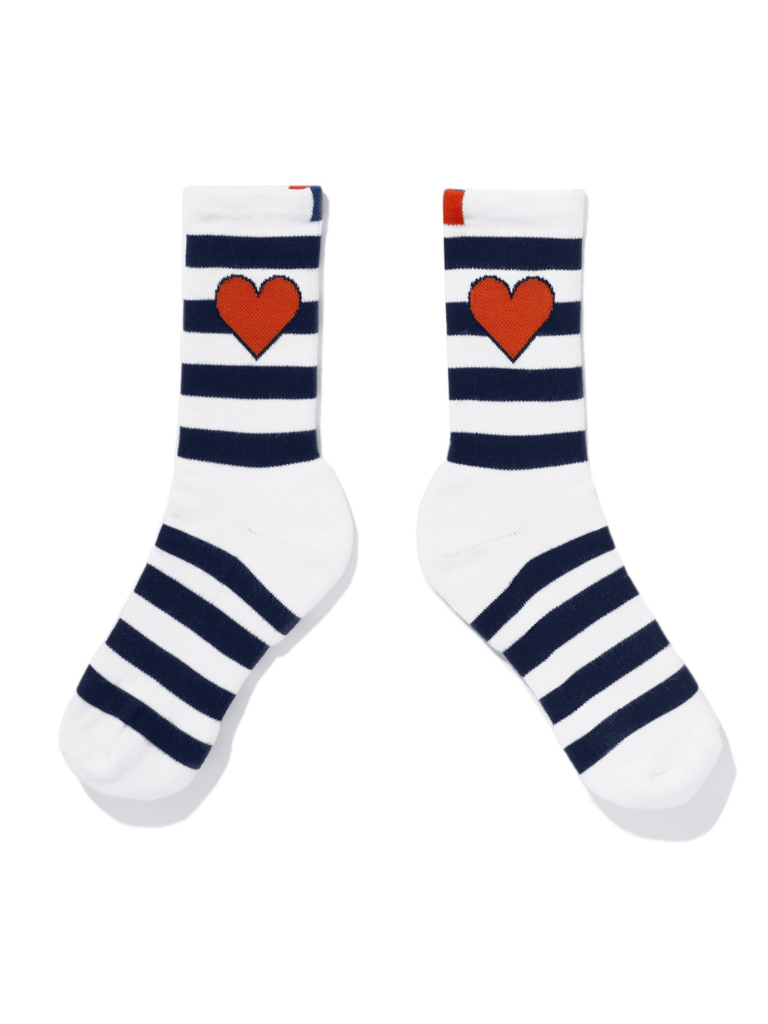 The Women’s Heart Rugby Sock in White/Navy