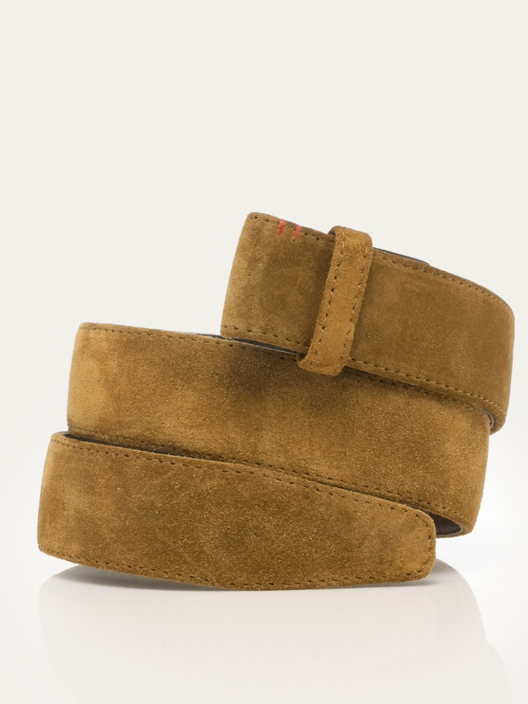 Thick Suede Belt in Tobacco