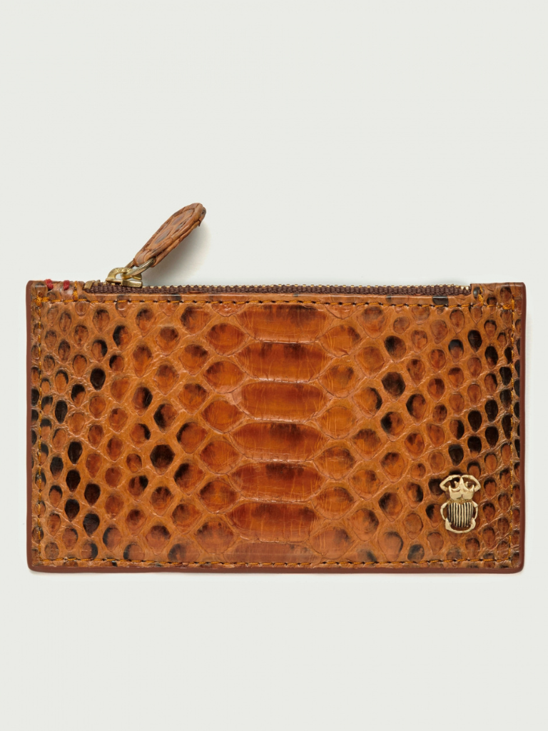 Helena Python Cardholder in Mocha