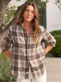Eileen Button Up in Brown Plaid