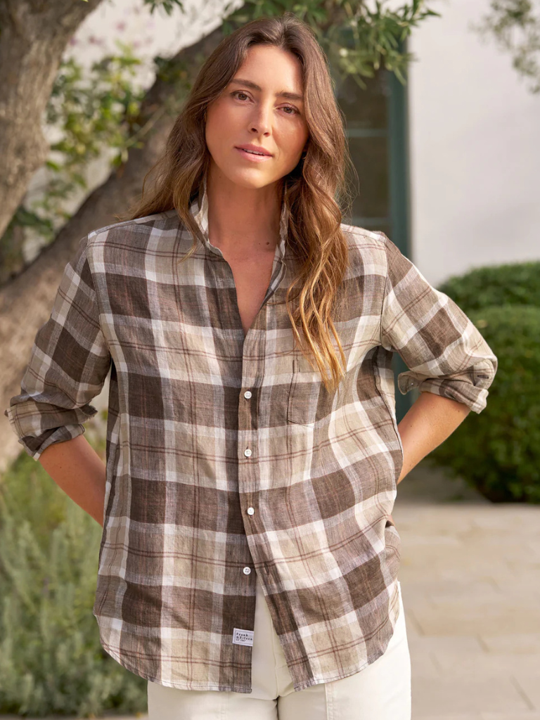 Eileen Button Up in Brown Plaid