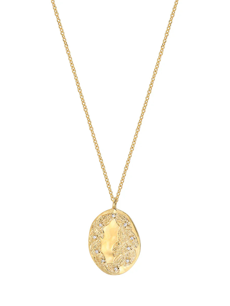 Medium Adele Necklace in White Zircon/Gold