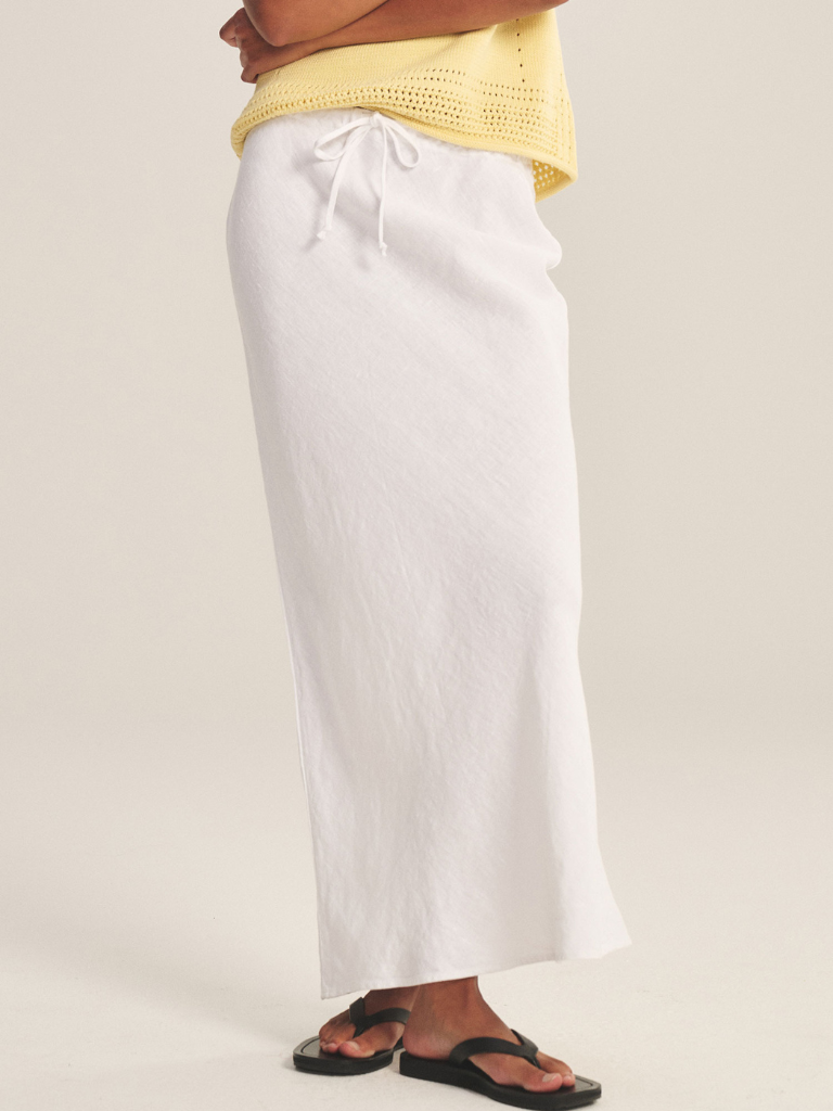 Beka Heavy Linen Skirt in White