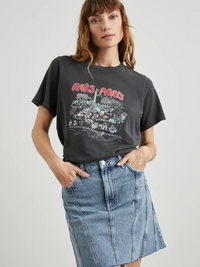 Paris Map Classic Boyfriend Tee in Washed Black