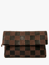 Carryall Clutch w/Tabs in Black/Chocolate Oversized Checker