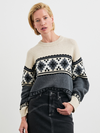 Emma Fair Isle Sweater in Heather Grey/Cream