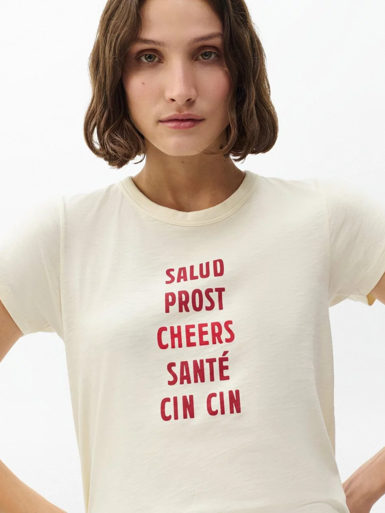 Cheers Graphic Tee in Ivory