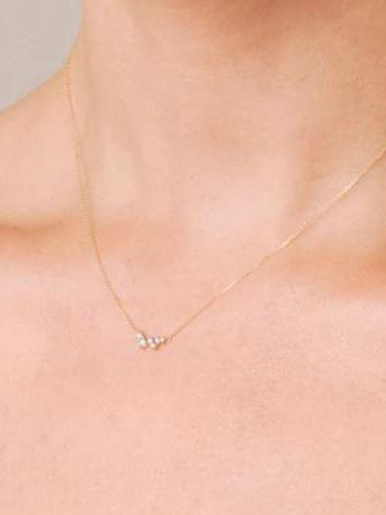 Scattered Diamond Necklace in 14k Yellow Gold