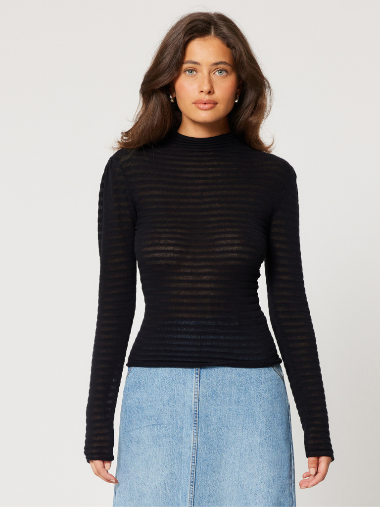 Edgar Knit Top in Black