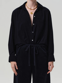 Kayla Corduroy Shirt in True Navy