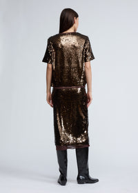 Lucy Sequin Skirt in Coffee