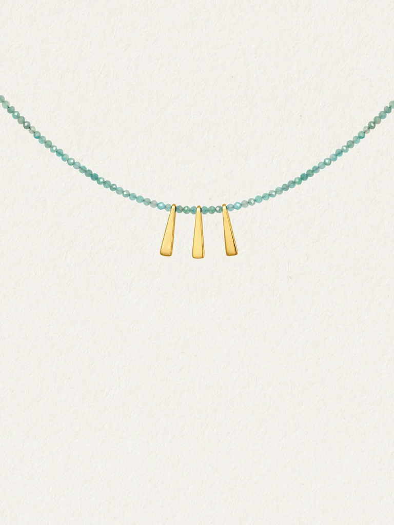 Naxos Necklace in Gold and Amazonite