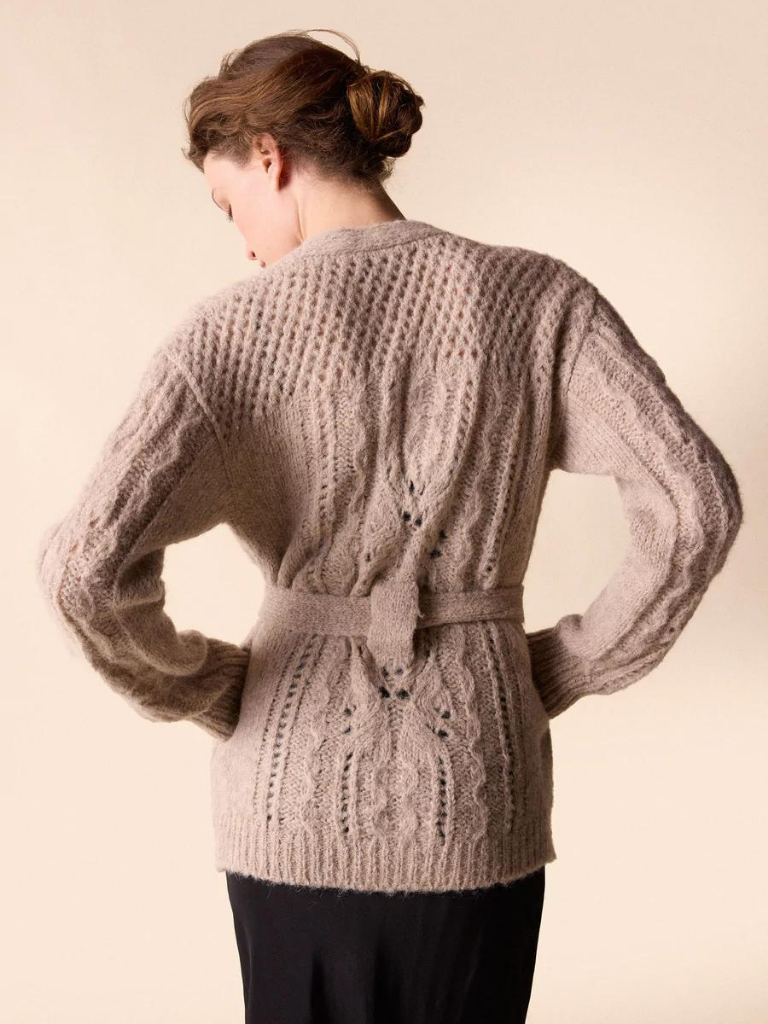 Cora Cardigan Sweater in Beige