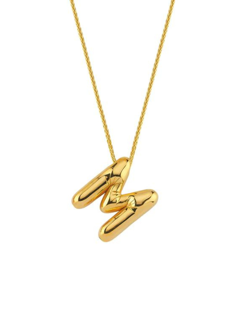 Balloon Letter Necklace in Gold