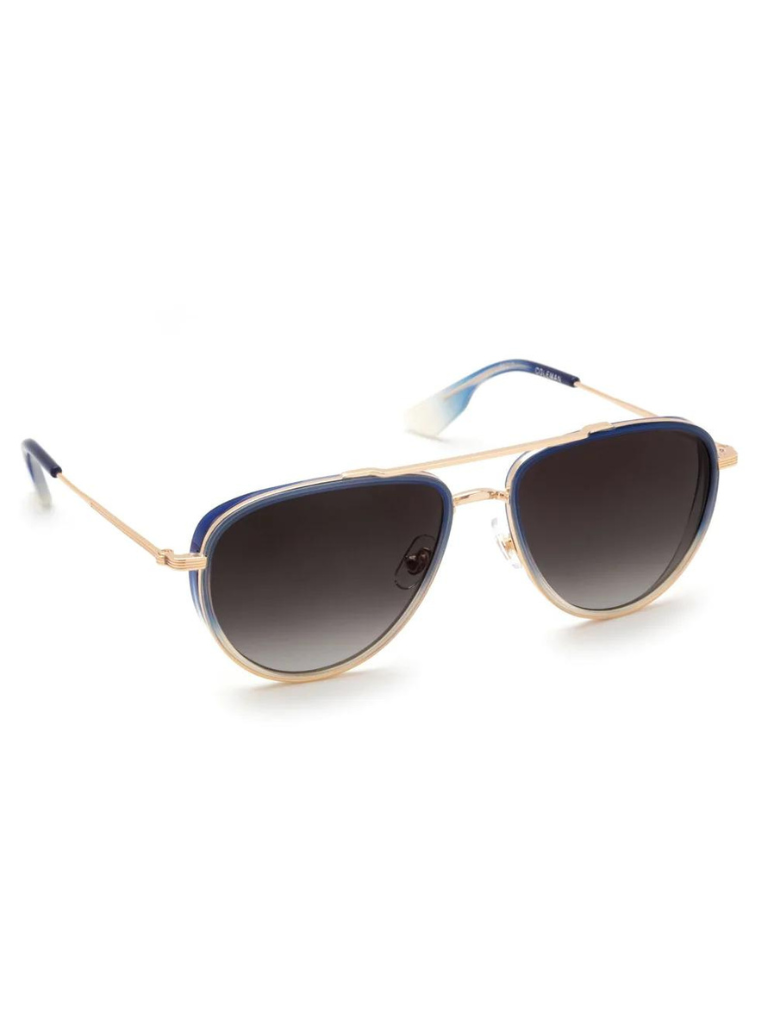 Coleman Sunglasses in 18K + Matte Indigo Fade + Gravity